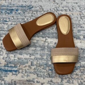 Elegant Gold and Tan Women's Sandals